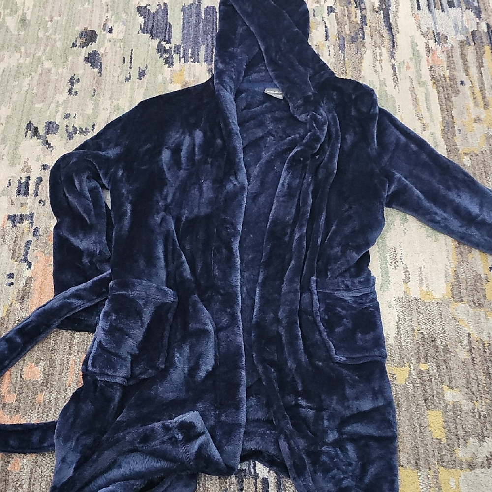 Eddie Bauer Kids Navy Plush Robe